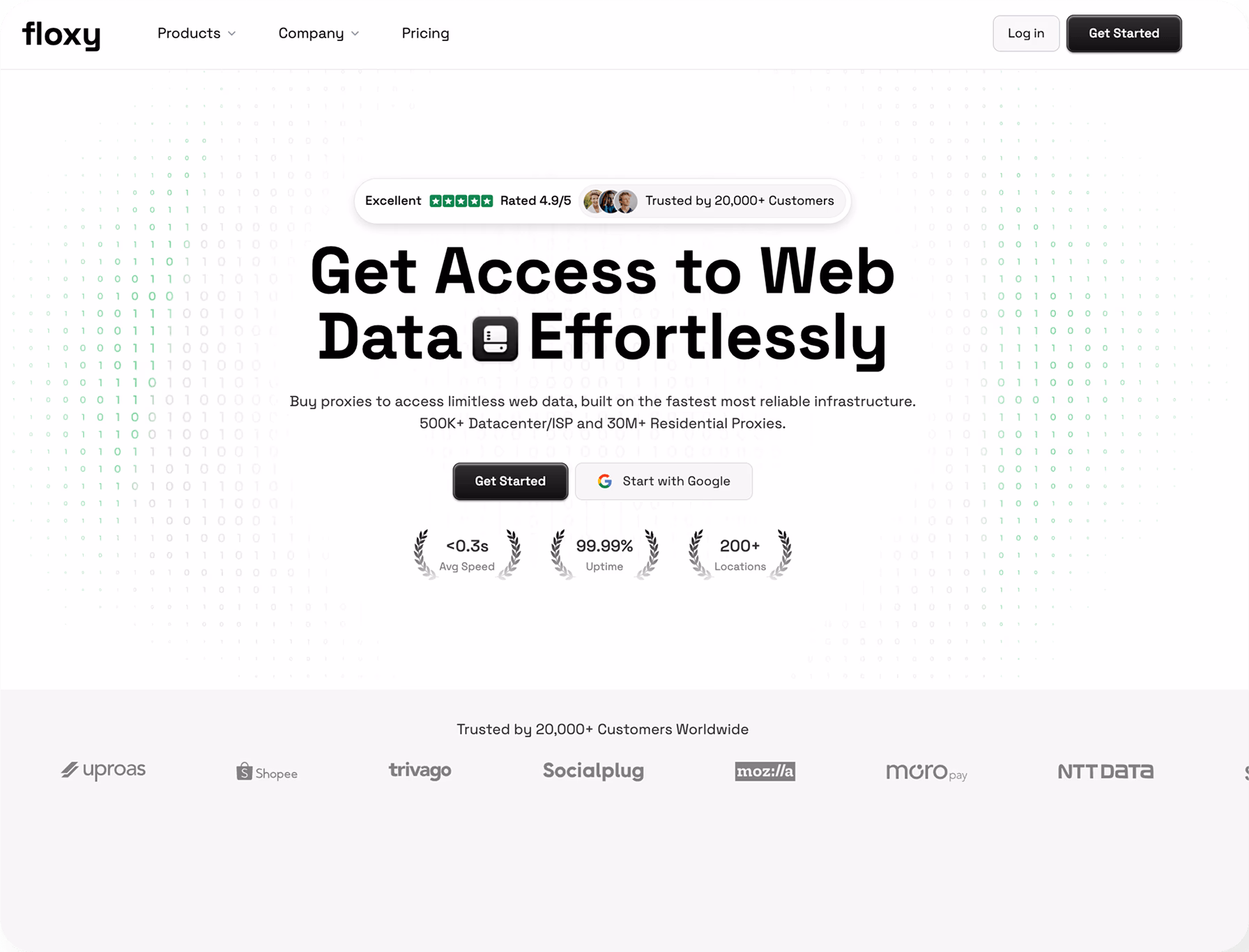 Floxy website screenshot