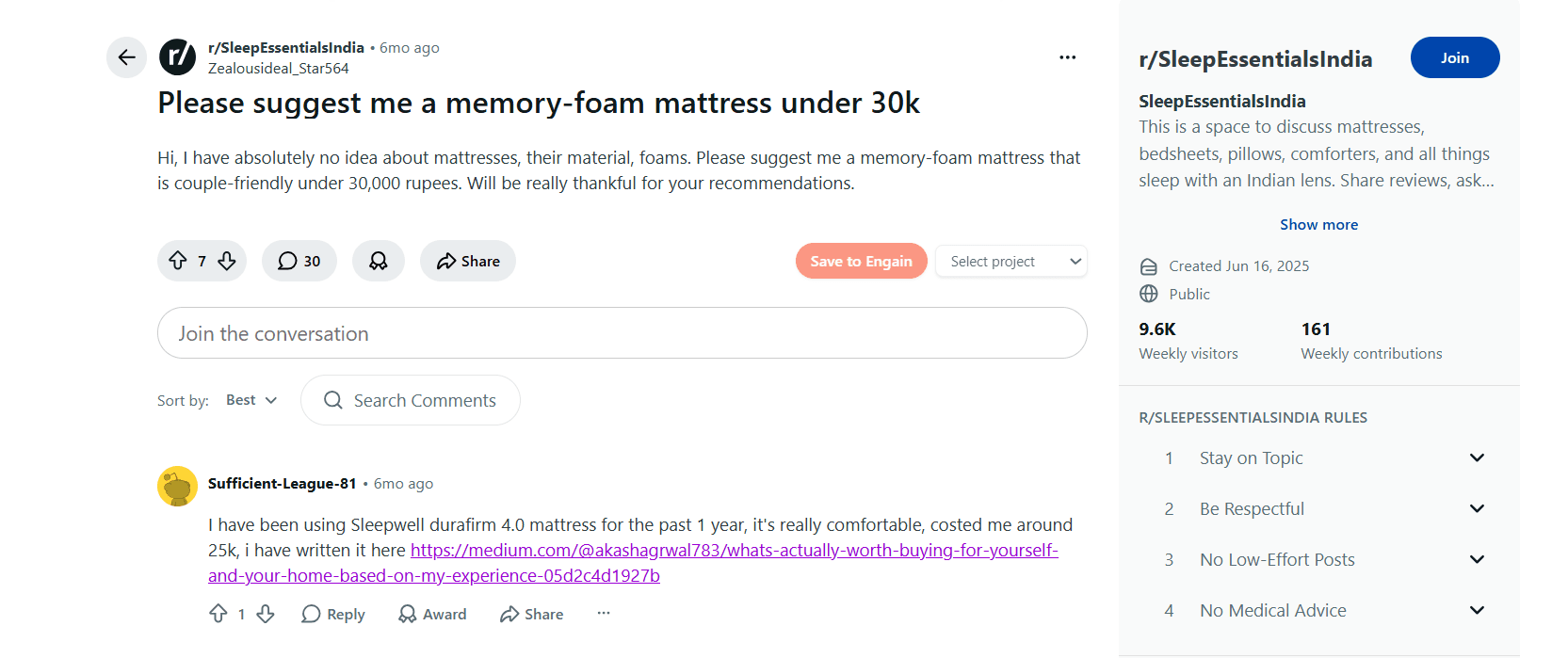 Medium article link in Reddit comment SS