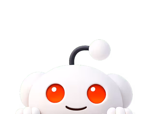 Reddit mascot peeking